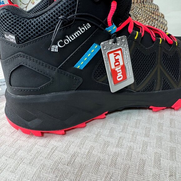 Columbia Womens Peakfreak II Mid Outdry Hiking Boots Size 11 Black/Red Ortholite - Picture 9 of 9